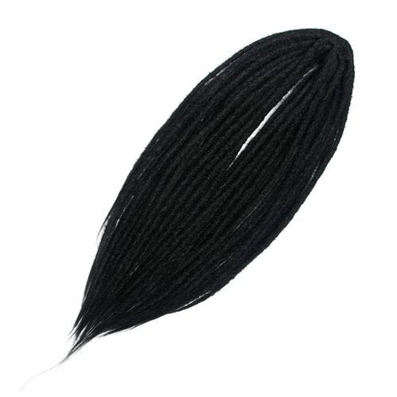 20" Double Ended Dreadlock Extensions 15 Strands Black DE Soft Synthetic Handmade Braid Dread Extensions