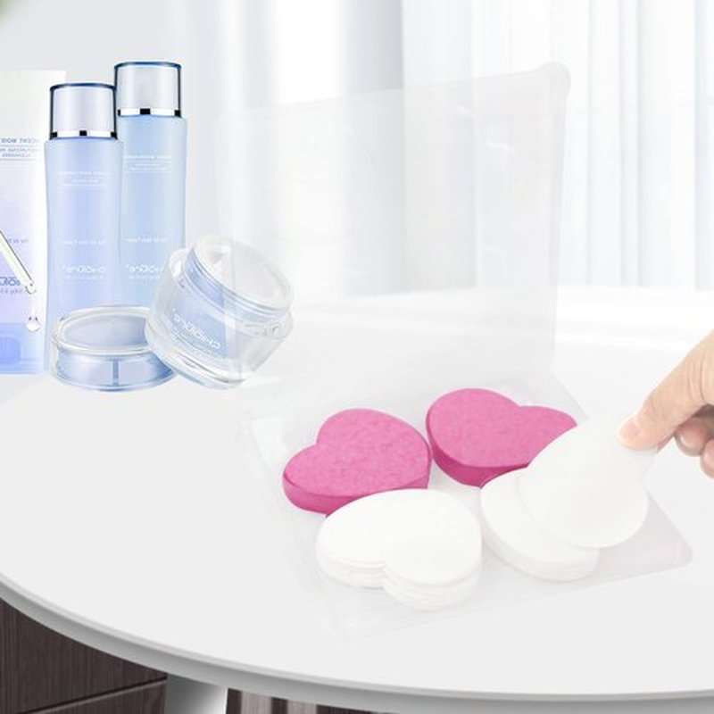 100-Count Compressed Facial Sponges for Estheticians Heart Shape Natural Cellulose Sponge Cosmetic Spa Sponges for Face Cleansing, Massage, Pore Exfoliating, Mask, Makeup Removal, White+Pink