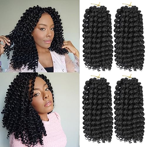 GetMaige Ginger Wand Curls Crochet Hair For Black Women 12inch Jamaican Bounce Pre-looped Curly Braiding Hair (12inch (pack of 4), #350)