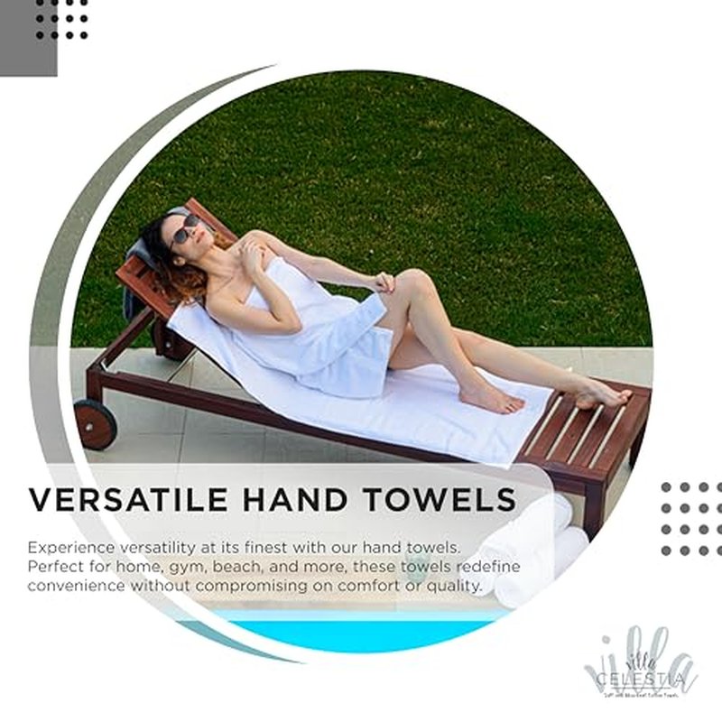 Villa Celestia 100% Cotton Bath Towel Set of 18-4 Bath Towels, 6 Hand Towels, 8 Wash Cloths, Sustainable, Soft, Highly Absorbent, Combed Cotton 18 Piece Set for Hotels, Spa, Bathroom, Dorm, Blue