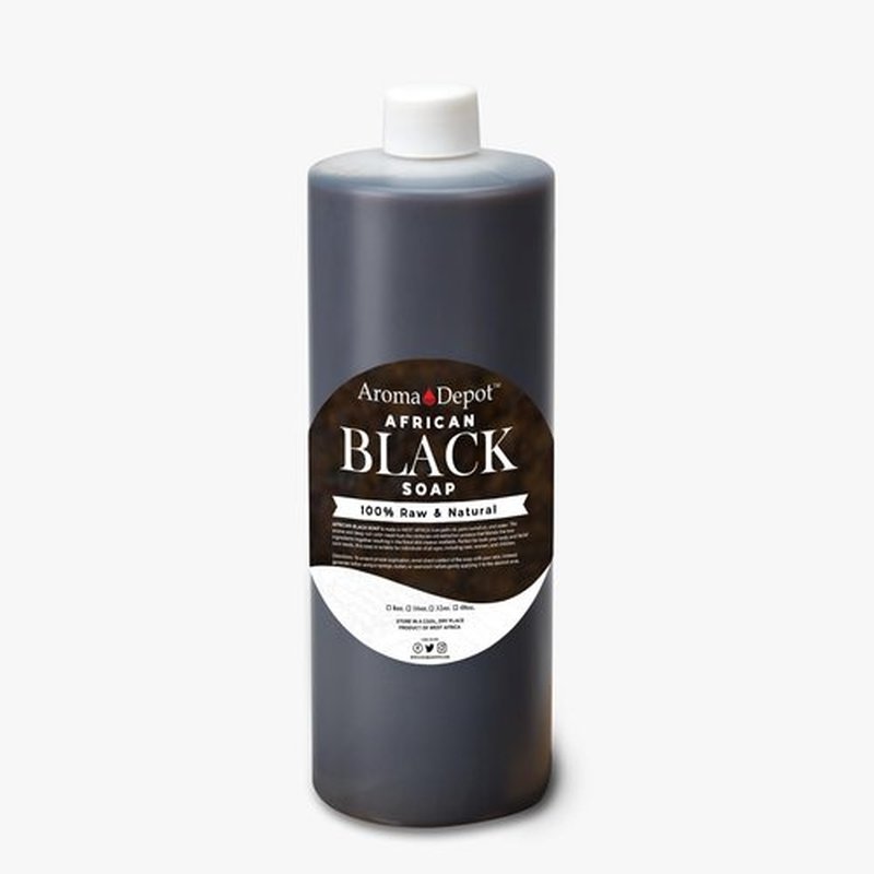 Raw African Liquid Black Soap 32 oz. 100% Natural soap for Acne, Eczema, Psoriasis, and Dry Skin Scar Removal Face And Body Wash. Handmade imported from Ghana