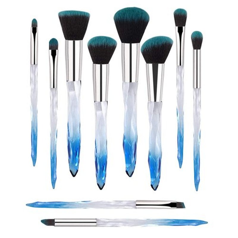 Makeup Brush Professional, Acrylic Diamond Handle Make Up Brushes Series for Full Face Foudation Blush Eyeshadow Concealers Powder Transparent Beauty Tools