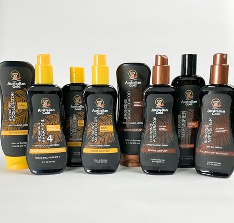 Australian Gold Dark Tanning Accelerator Spray Gel With Bronzer | 8 Fl Oz, Multicolor, AGCB175(Packaging May Vary)