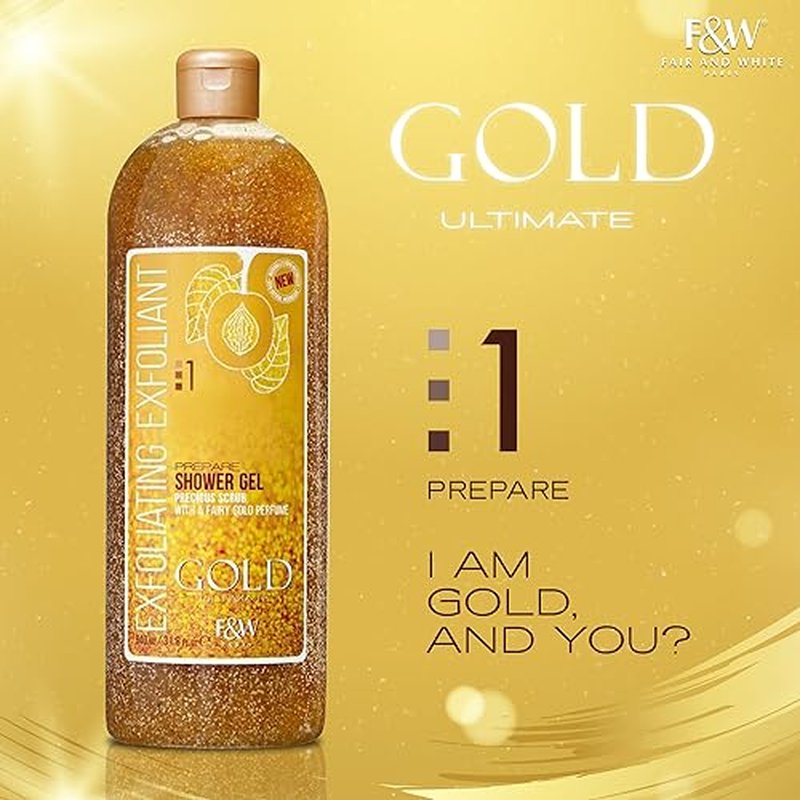 FAIR & WHITE Gold Precious Scrub Exfoliating Body Wash 31.8 fl. oz. / 940 ml