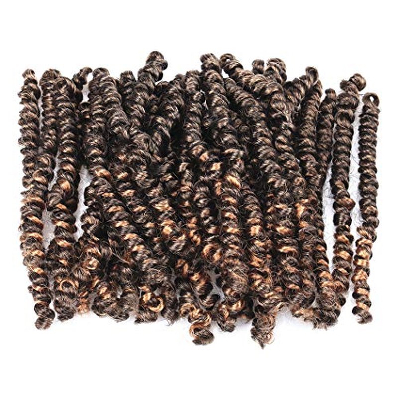 Dorsanee Short Bob Spring Twist Crochet Hair 6 Inch 6 Packs Pre-twisted Cute Spring Twists Curly Crochet Braids Pre Looped Mini Passion Twists Fluffy Twist Synthetic Hair Extensions (6 Inch,1B#)