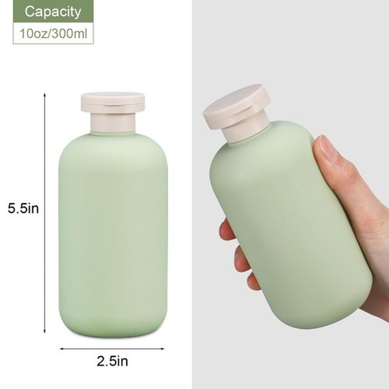 UMETASS Travel Shampoo Bottle, Empty Plastic Squeeze Bottles 10oz with Flip Cap, Lotion Container for Toiletries