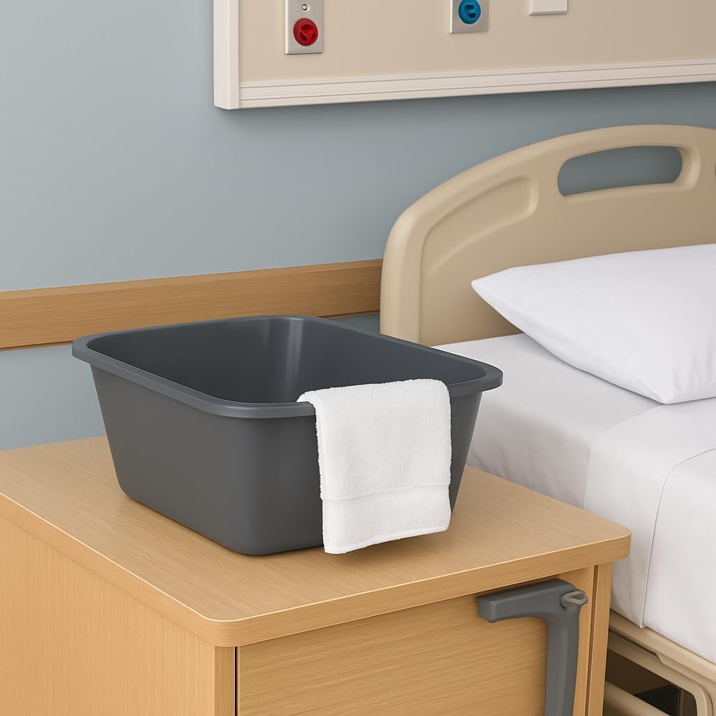 Vakly Plastic Wash Basin, 7 Qt, Rectangular Graduated 1 Pack