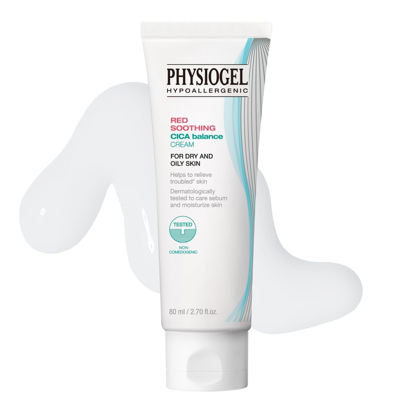 PHYSIOGEL Cica Balance Face Cream for Oily & Sensitive Skin, Redness Soothing Moisturizer, 2.7 fl. oz.