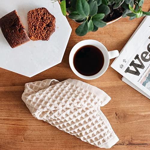 sea me at home Waffle Washcloth Set, 100% Cotton (4 Pcs Washcloth 13x13 inches, Assorted)