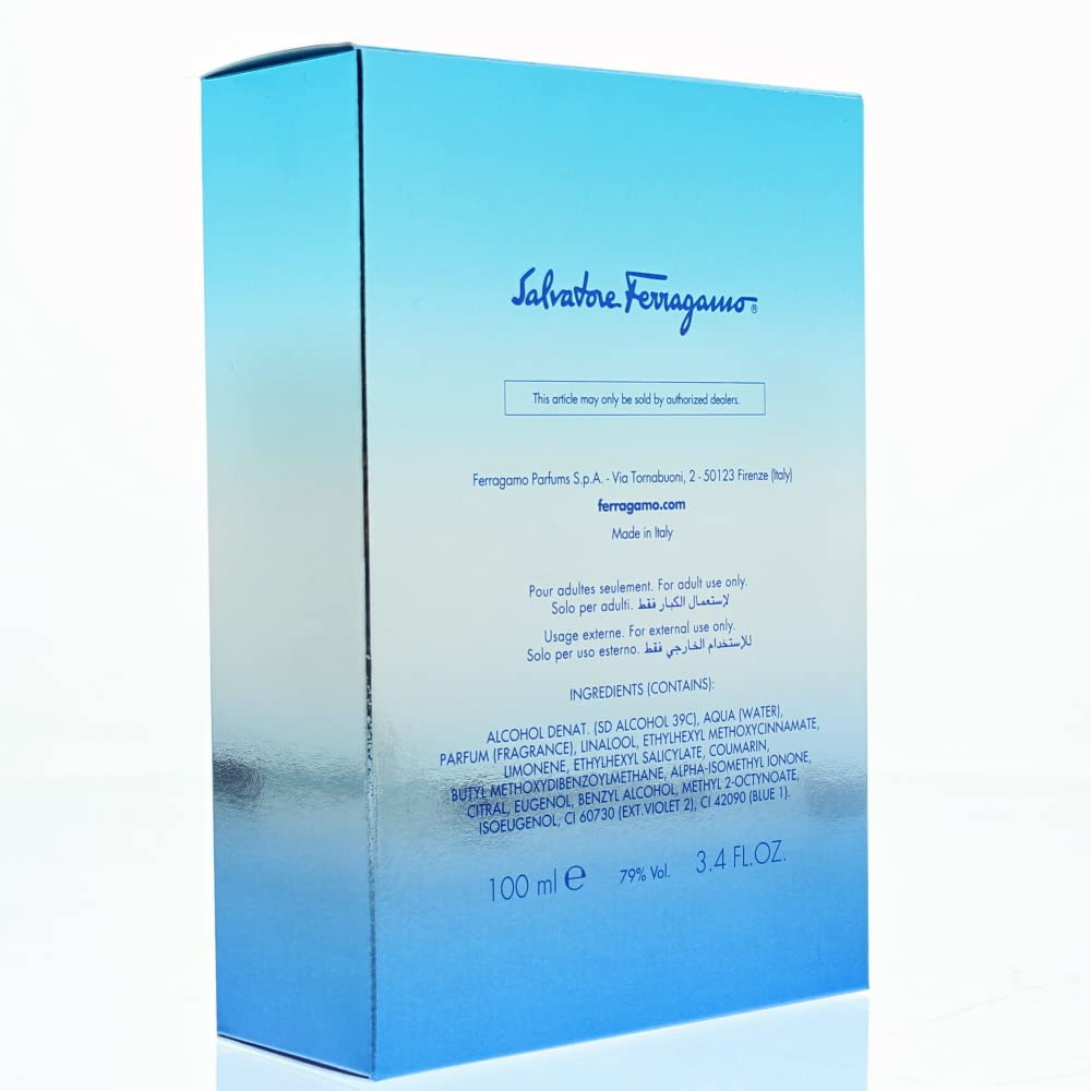 Salvatore Ferragamo Incanto Blue Cologne Eau De Toilette Spray 3.4 Ounce