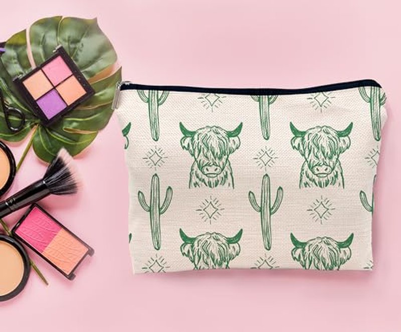 Lacosu Western green Makeup Bag,Western Gifts For Women,Cow Makeup Bag,Cowgirl Stuff,Western Stuff For Women,Western Gifts,Cowgirl Gifts(green)