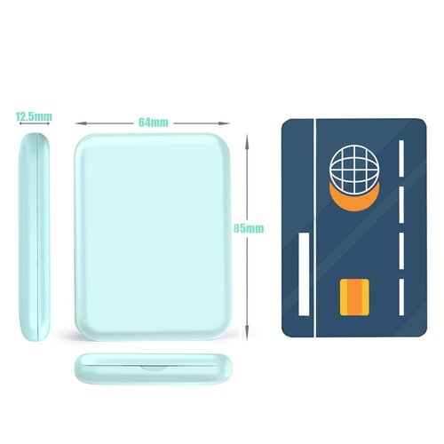 wobsion Small Mirror with Lights,LED Compact Makeup Mirror,1x/3x Mini Travel Mirror with Magnification,Portable Hand Held Mirror for Purse,Pocket,Gifts for Girls,Cyan