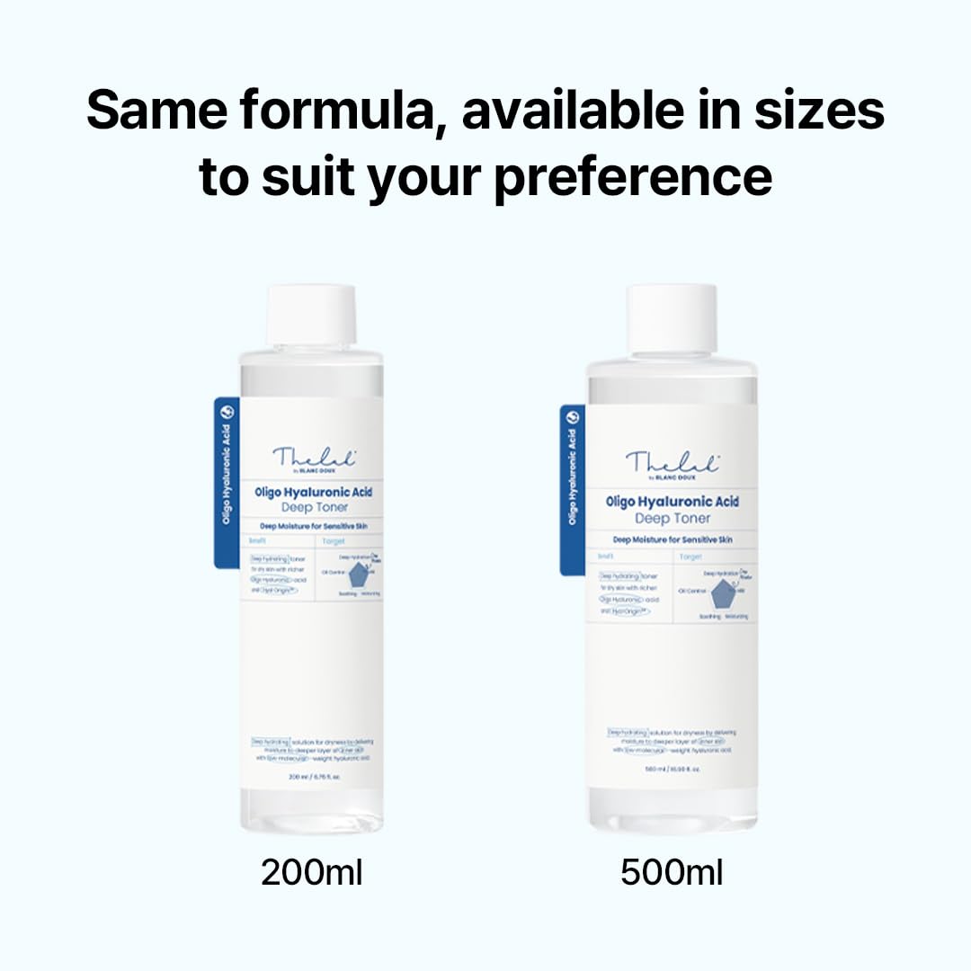 THE LAB by BLANC DOUX Oligo Hyaluronic Acid Deep Toner – Hydrating Toner for Sensitive Skin, pH Balance, Korean Skin Care, Alcohol-Free, Vegan Formula (16.91 Fl Oz)