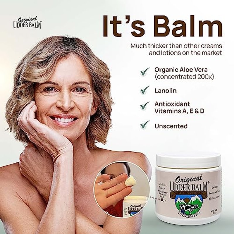 Unscented Original Udder Balm for Cracked Dry Skin 16 Fl Oz