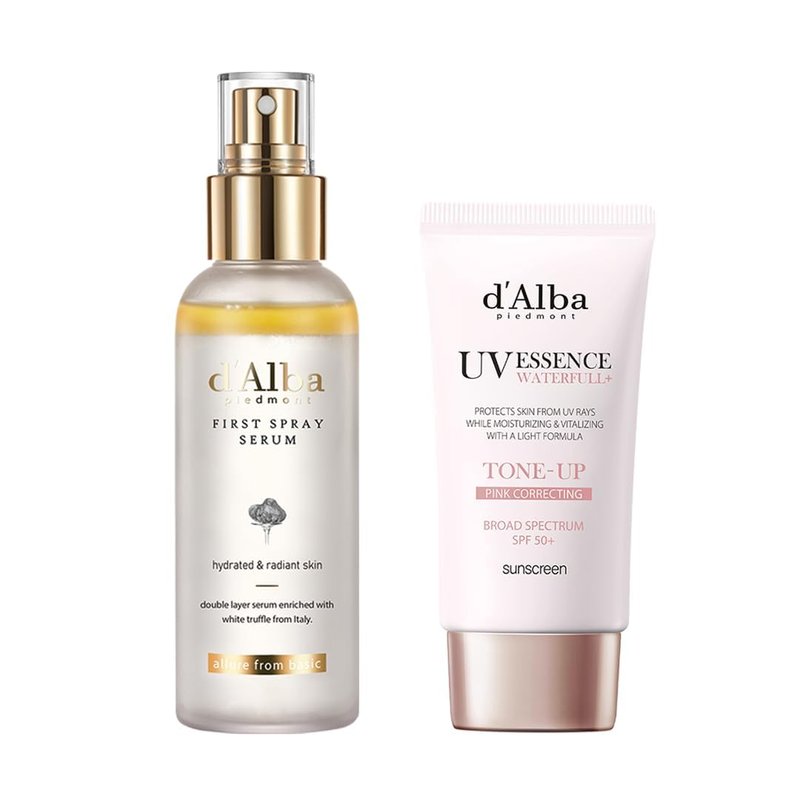 d'alba White Truffle First Spray Serum & Tone-Up Sunscreen - Broad Spectrum SPF 50+, Vegan, All Skin Types