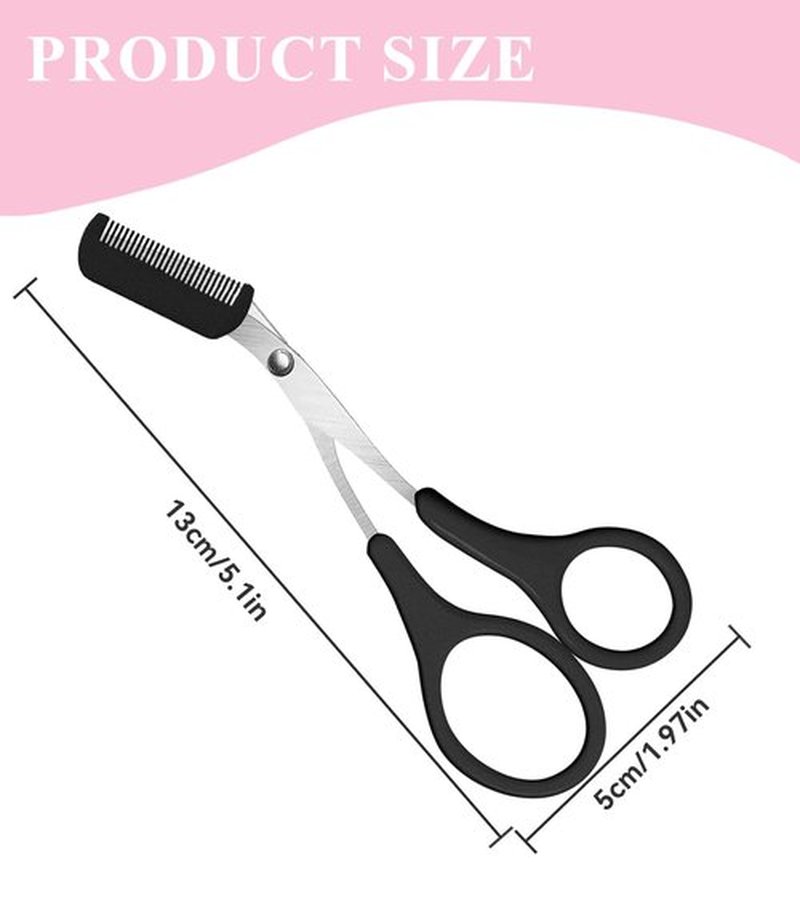 Eyebrow Scissors with Comb and Eyebrow Razor Eyebrow Trimmer for Women Men eye Brow Scissors Non-Slip Eyebrow Cutter Eye Brow Shaper Trimming Scissors Makeup Tool (Black+White)