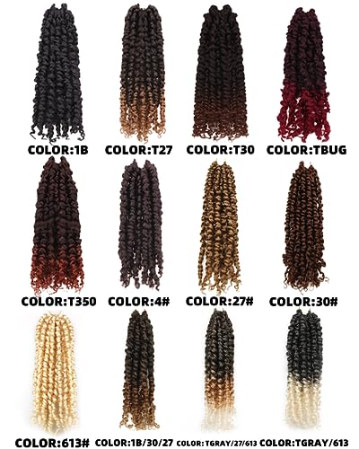 20 Inches 8 Packs crochet twists pre looped，Mixed Colors Combo Pack(6 packs 1B+ 1 pack T1B/27+1 pack T1B/30),Passion Twist Crochet Hair-Super Long Pre-twisted Hair Extensions(20"-8 Packs,1B+T27+T30)