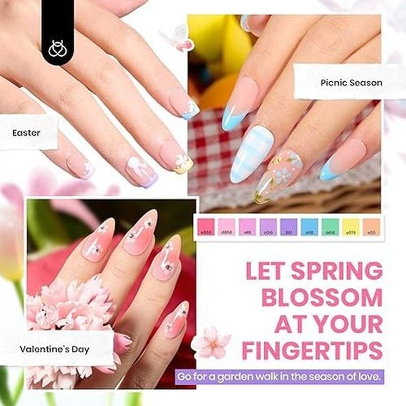 Beetles Gel Nail Polish Set, 70 PCS 60 Colors Red Green Pink Brown Blue Nude Pastel Glitter Gel Nail Polish Kit with Base Glossy & Matte Top Coat Gel Polish Manicure Spring Valentines Gifts for Women