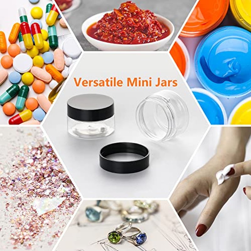 Jaisie.W Plastic Jars with Lids 16 oz 24Pack,Empty Clear Plastic Jars with Lids for Storage, Round Leakproof Containers for Nuts,Cookies,Dried Fruit,Small Snacks(16fl.oz,set of 24)