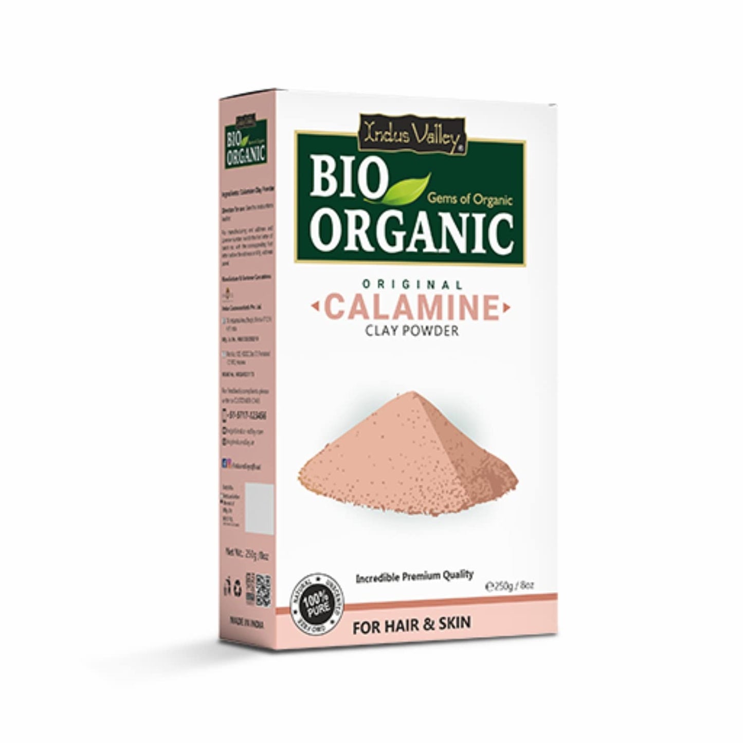 INDUS VALLEY Organic Calamine Clay Powder 100% Natural | Indian Healing Clay for Face & Body | Deep Pore Cleansing Facial & Body Mask | Exfoliating & Skin Care | 0.5 lb