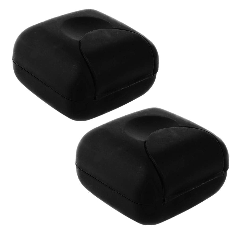 Inovat 2 Pcs Small Size Plastic Soap Case Holder Container Box Home Outdoor Hiking Camping Travel,2.75 * 2.75 * 1.65 inch Black