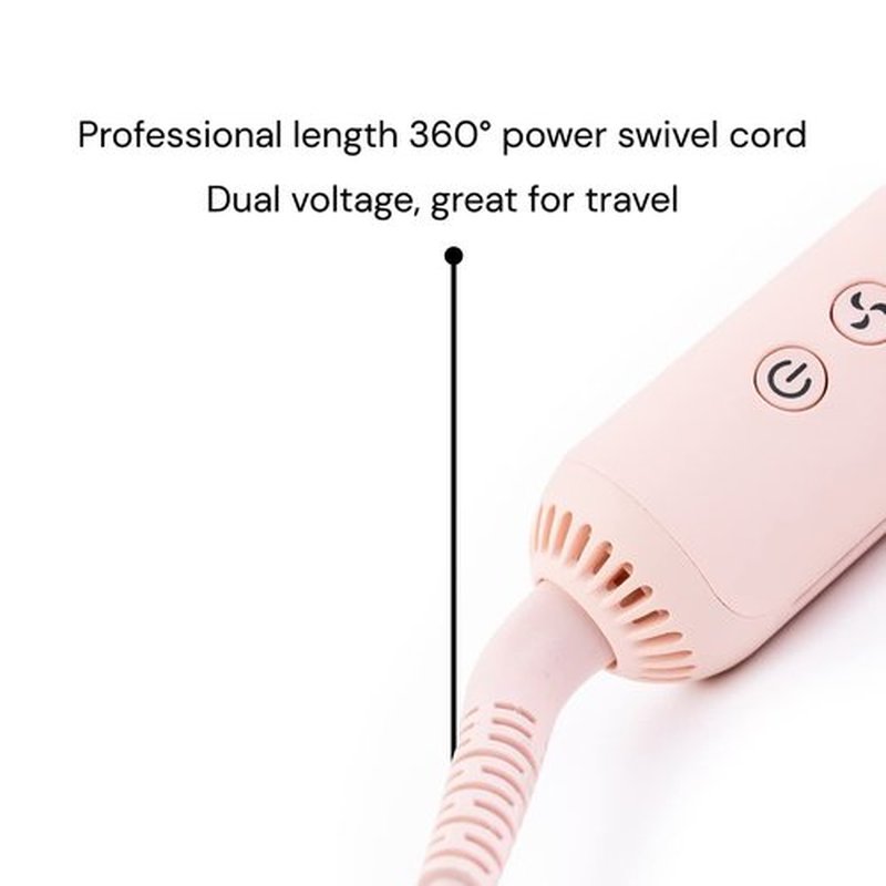 L'ANGE HAIR Le Duo Standard 360° Airflow Styler | 2-in-1 Curling Wand & Titanium Flat Iron Hair Straightener | Professional Hair Curler with Cooling Air Vents | Dual Voltage & Adjustable Temp (Blush)