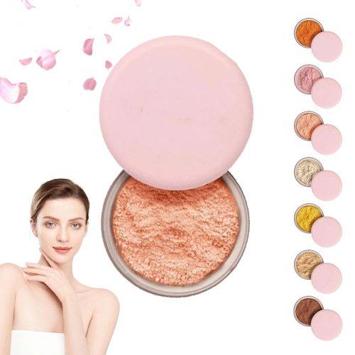 Blurring Setting Powder, 2025 Upgrade Pink Setting Powder Makeup Waterproof Setting Powder for All Skin Tones(#03)