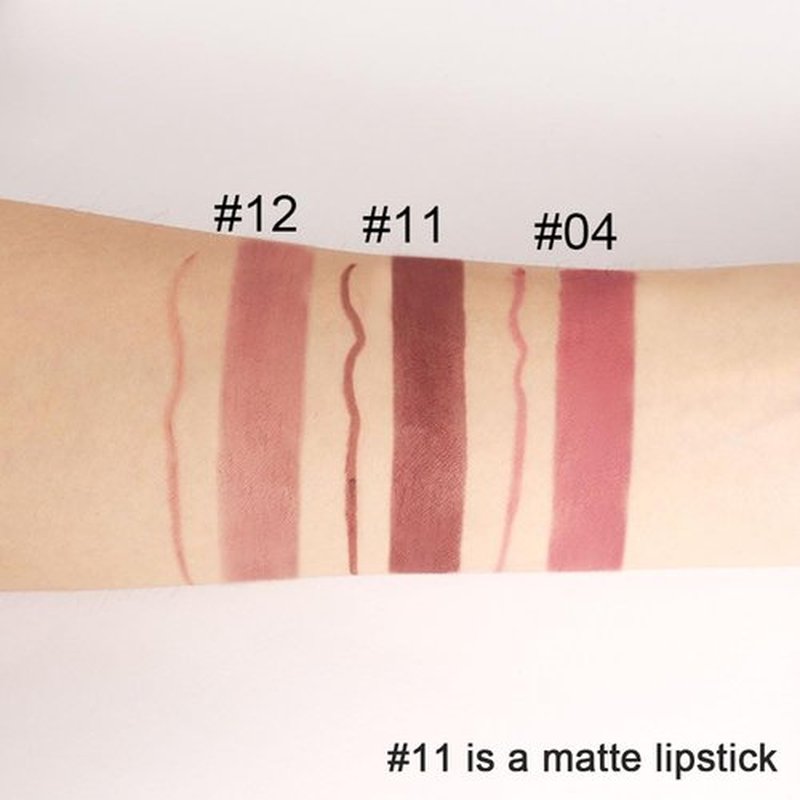 2 in 1 Brown Matte Lip Liner & Lipstick Combination, DNM Metallic Dual Ended Lipstick, Lip Liner, Lip Gloss, 24 Hour all Day Long-Lasting Waterproof Lipliners Pencil for Women Lip Makeup Gift Set 11#