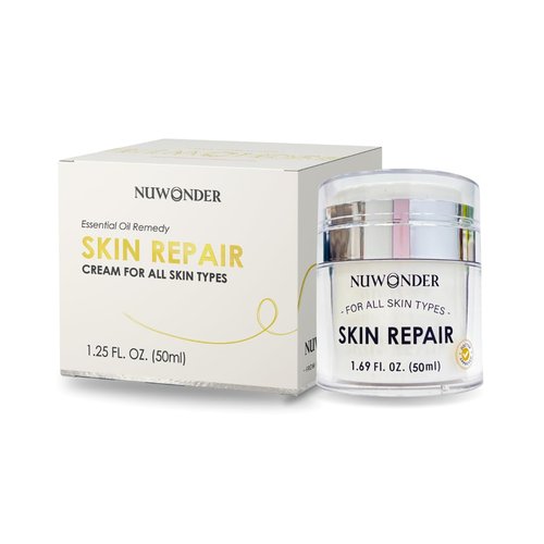 Natural SKIN REPAIR. Clinically tested Aromatherapy. Powerful Essential Oil. Eczema, Dermatitis, Diaper rash, and Sensitive skin. For all skin types. Hypoallergenic, Vegan, Paraben Free. 50ml bottle