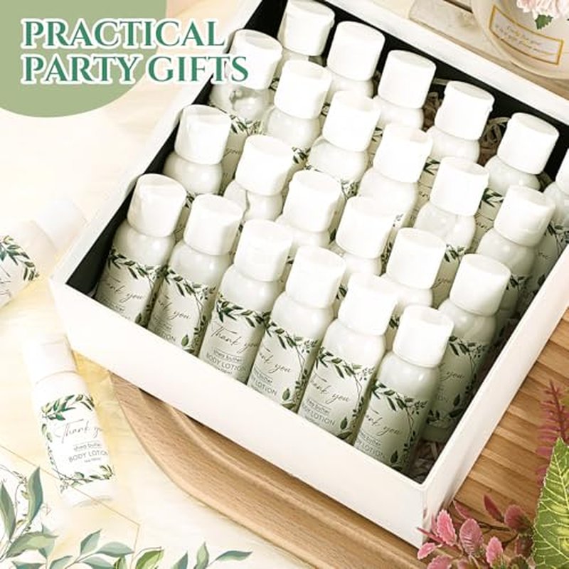 Dimsile 30 Sets Wedding Body Lotion for Dry Skin Bulk Eucalyptus Bridal Shower Body Care Cream Moisturizing Natural Fragrance Travel Size Body Lotion for Women Bridesmaid Guest Gift