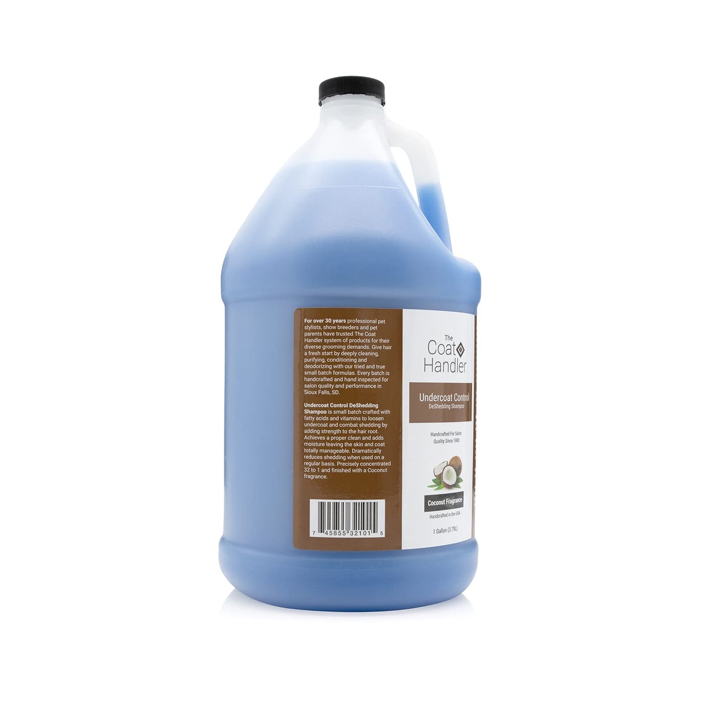 The Coat Handler Undercoat Control deShedding Dog Shampoo, 1 Gallon - Combats and Reduces Shedding, Undercoat Removal, Omega 3 & 6 Rich, Vitamin E Strengthens The Hair Follicle, Natural