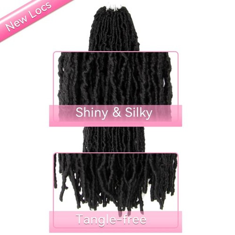 12 Inch Soft Locs Crochet Hair 6 Packs Short New Faux Locs Pre-looped Natural Black Dreads Locks 1B(Natural Black)