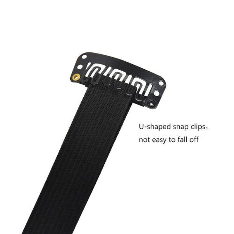 YTBYT 4 Pcs Facelift Bands with Clips Invisible Face Stretching Lifting Strap Adjustable Elastic Band Face Slimming Band (18cm Black Single Bands)