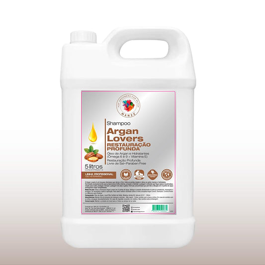 Argan Lovers Professional Shampoo - Deep Nourishment & Intense Shine | 5L, Vegan Formula Enriched with Argan Oil & Vitamin E