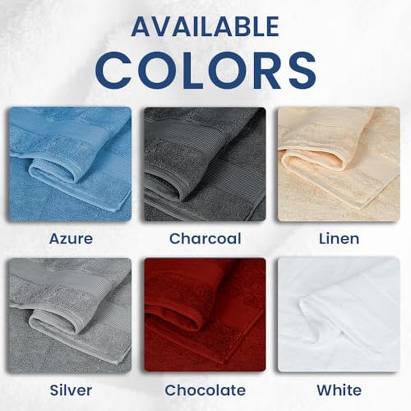 Casa Lino 4 Pack Bath Towels (27x54), 100% Pure Cotton, Luxury Bath Towels, Lightweight & Highly Absorbent, Quick Drying Towels for Bathroom, for Daily Use Bathroom, Red