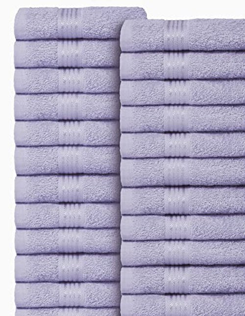 Belizzi Home Ultra Soft Cotton Washcloths, Contains 24 Piece Face Cloths 12x12 inch, Ideal for Everyday use Face Towels, Compact & Lightweight Multi Purpose Washcloths - Purple