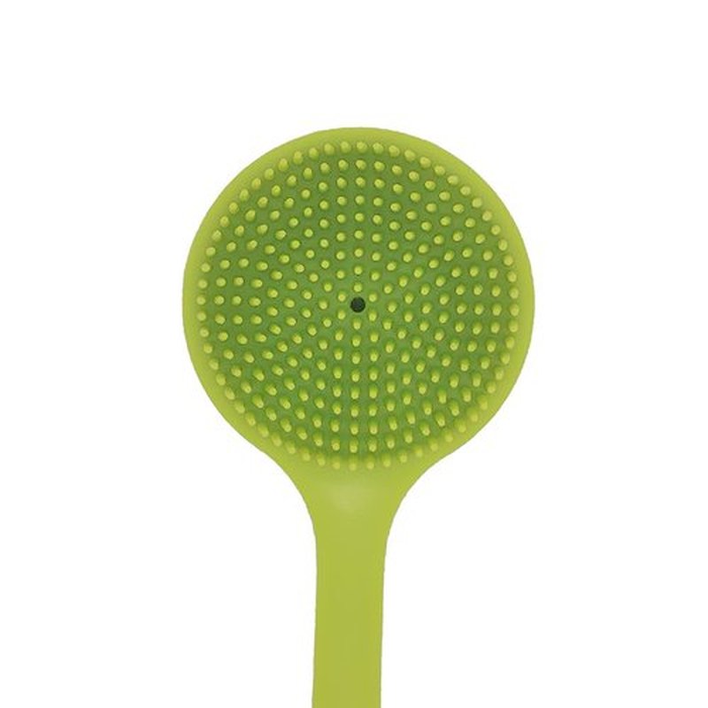 DNC Silicone Back Scrubber Soft Bath Body Brush for Shower with Long Handle (Green)