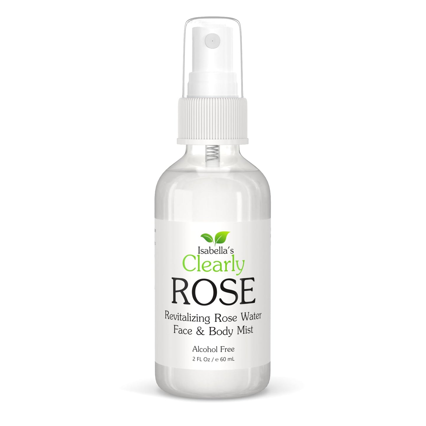 Isabella's Clearly Rose - 100% Pure Rose Petal Water Spray for Hydration, Body and Hair | Revitalizing Aromatherapy Mist | Alcohol-Free, No Additives, Glass Bottle, Made in USA (2 Oz)