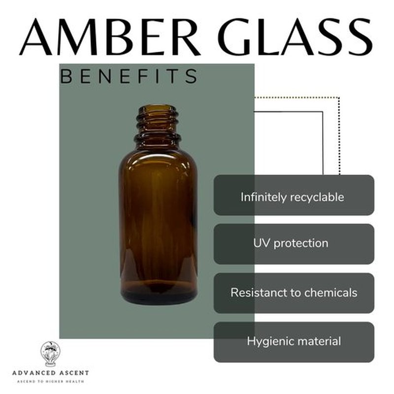 ADVANCED ASCENT Amber Glass 1 oz Nasal Sprayer! EMPTY, Refillable, Travel Sized, Quality Glass for Saline Applications! (3 Pack)