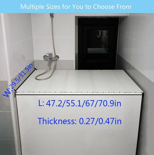 PVC Bathtub Tray, Foldable Waterproof Bathtub Cover, Bath Lid Bathroom Lids Can Store Books, Mobile Phones, Tablets, Coffee, Wine Glasses Home Spa Experience (47.2 * 29.5 * 0.27IN)