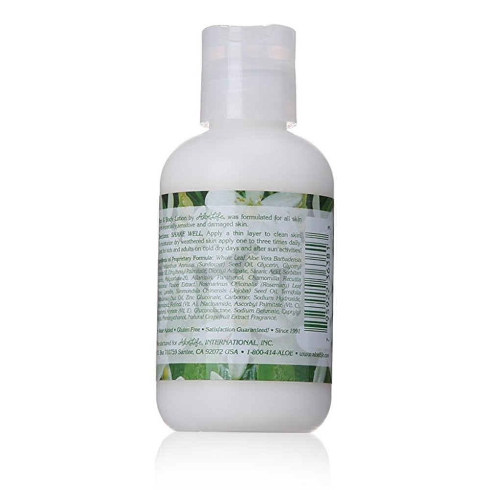 Aloe Life - Face & Body Lotion, Concentrated Formula, Hydrates Dry Skin, Contains Antioxidants, Minerals, & Herbal Extracts, Pleasant Grapefruit Scent, Safe For All Skin Types, Gluten-Free (4 oz)