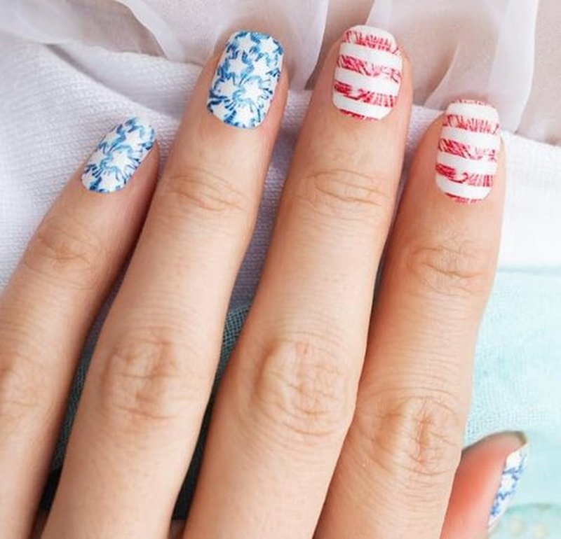 Flag You're It - Color Street Nail Strips (4th of July), Red, White & Blue American Flag Design, FDF272