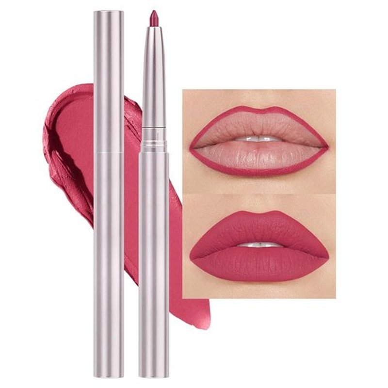 lip liner pencils, Modern Classic Lip Liner, Lip Liner Pigmented Vegan Matte, Lasting Finish Lip Liner, Luxurious Creamy Long Lasting Lip Liner, Prevents Feathering and Fading (08#Bean Paste Red, 1)