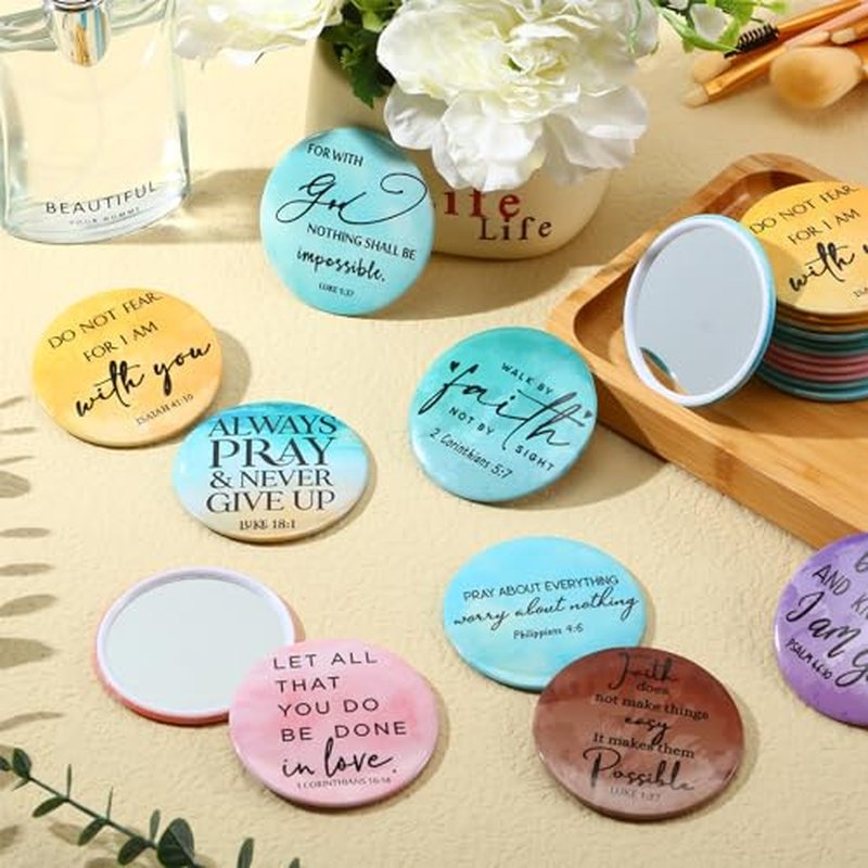 GlikCeil 36 Pcs Inspirational Compact Mirrors Gifts Bulk for Women Mini Purse Pocket Mirrors Employee Appreciation Gifts for Leader Lady Coworkers Nurse Teacher Office Friends Gifts