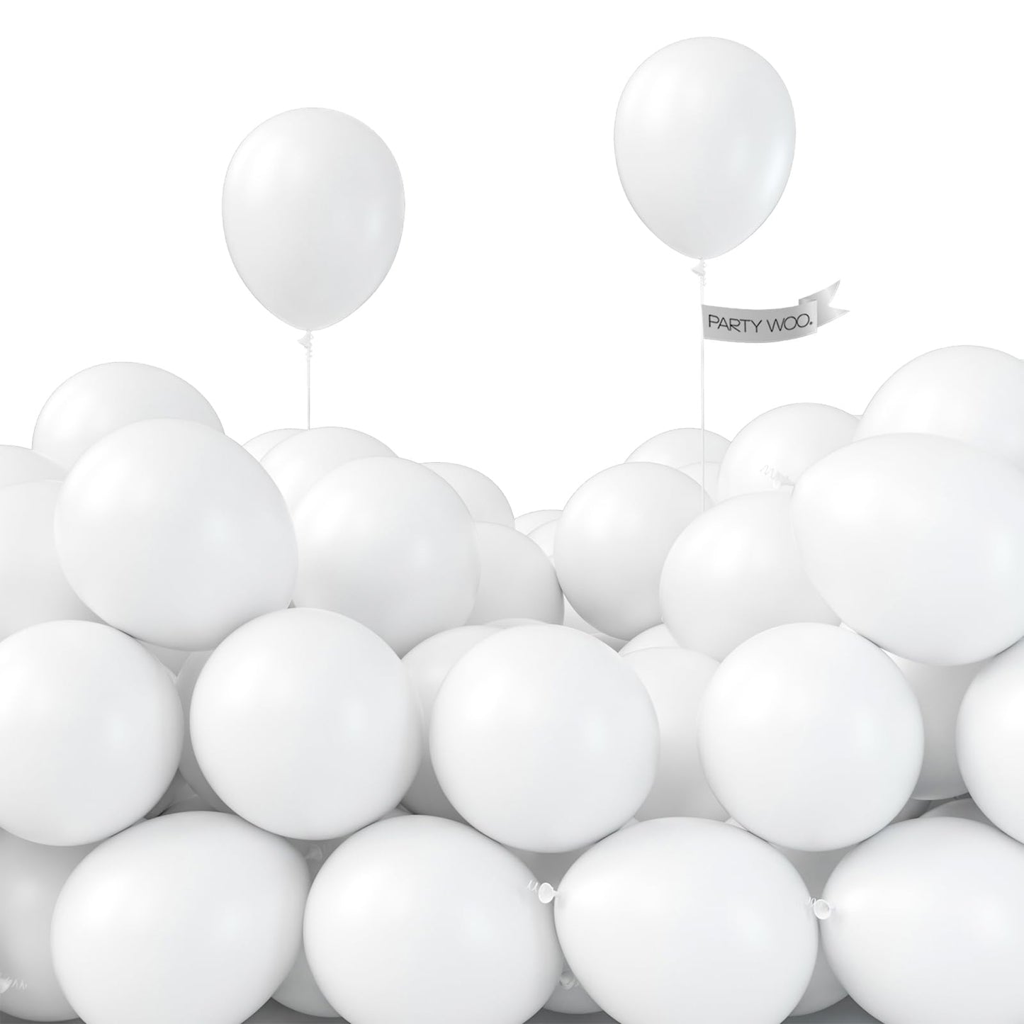PartyWoo Balloons, 50 pcs 5 Inch Matte White Balloons, for Balloon Garland or Balloon Arch as Party Decorations, Wedding Decorations, Neutral Baby Shower Decorations, White-Y13