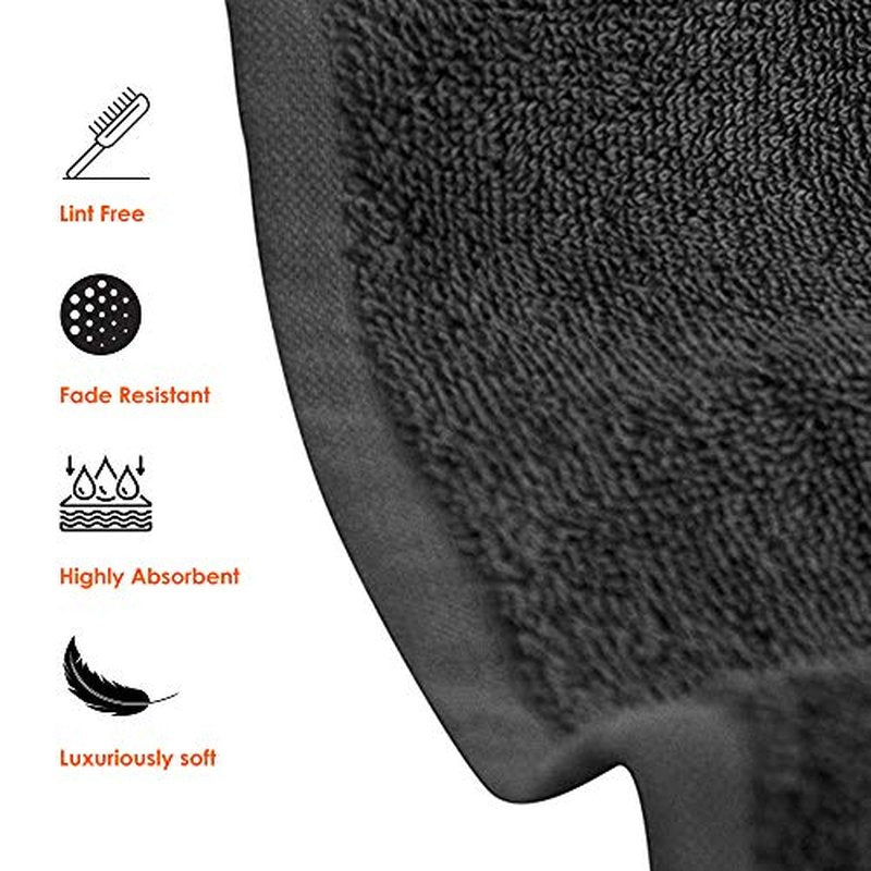 QUBA LINEN 100% Cotton - Wash Cloth Set - Pack of 24, Flannel Face Cloths, Highly Absorbent and Soft Feel Fingertip Towels (Blue, White and Navy, 12x12 Pack of 12)