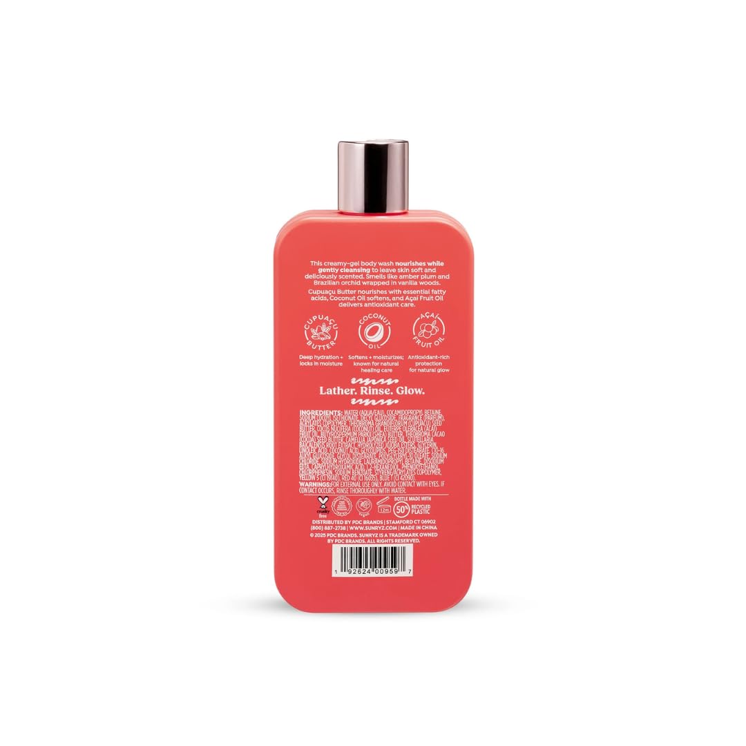 Body Wash – Amber Scent, Gentle Daily Cleanser, 12 fl oz, Moisturizing Shower Gel for Soft Skin