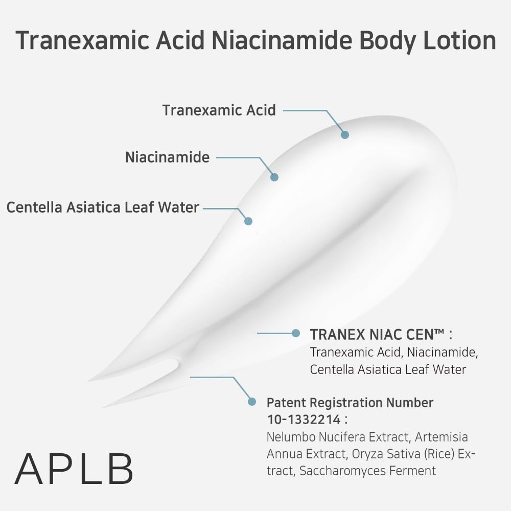 APLB Tranexamic Acid Niacinamide Body Lotion | TRANEX NIAC CEN™ 16.0% 10.14 FL.OZ/Korean Skincare, Long lasting hydration, Blemish Care, Helps with skin discoloration
