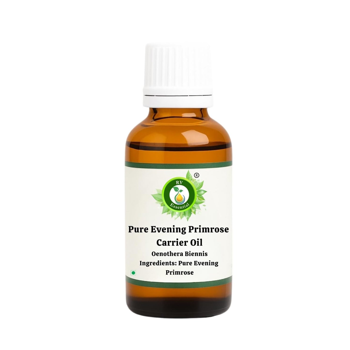 R V Essential Pure Evening Primrose Oil | Oenothera Biennis | 100% Natural Cold Pressed | for Face, Skin Care, Hair Care, Scalp Massage, Body Massage | 5ml | 0.169oz
