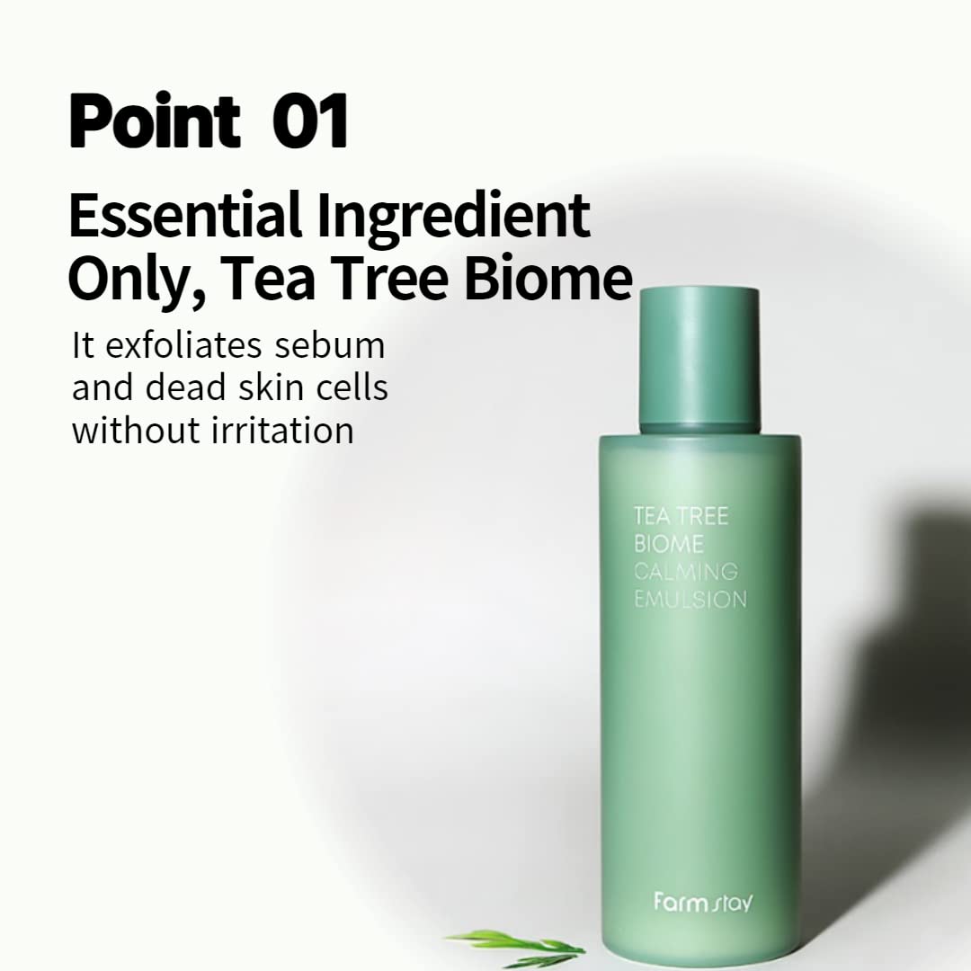 FARMSTAY TeaTree Biome Calming Toner,Pure Moisturizing Daily Face Toner for Sensitive Skin with CICA Exfoliating Without Redness, Deep Hydration,Korean Skincare,for Men&Women,Teenagers 6.76 Fl.Oz